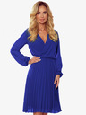 numoco Plisirana haljina s dekolteom i dugim rukavima - plava Numoco ISABELLE