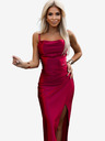 numoco Satenska duga haljina s prorezom na nogama - boja maline Numoco DIANE