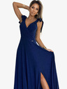 numoco Duga haljina s dekolteom i kravatom na ramenu - tamnoplava sa svjetlucavim Numoco ELENA