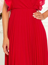 numoco Plisirana haljina s volanima i dekolteom - Red Numoco EMILY