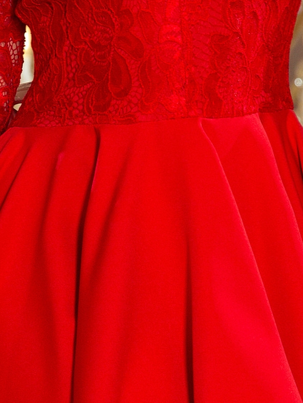 numoco Ekskluzivna haljina s čipkom - crvena Numoco NICOLLE