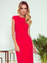 numoco Elegantna midi haljina s remenom - crvena Numoco TAMARA
