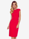 numoco Elegantna midi haljina s remenom - crvena Numoco TAMARA