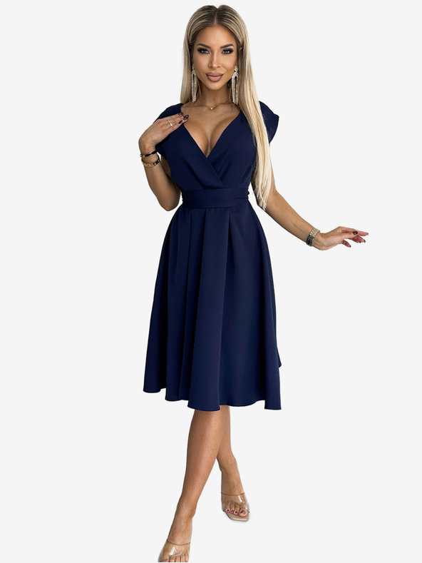 numoco Produžena haljina s dekolteom - tamnoplava Numoco SCARLETT