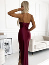 numoco Duga haljina od satena s prorezom na nogama - Boja vina Numoco DIANE