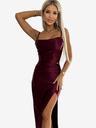 numoco Duga haljina od satena s prorezom na nogama - Boja vina Numoco DIANE