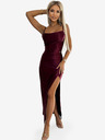 numoco Duga haljina od satena s prorezom na nogama - Boja vina Numoco DIANE