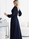 numoco Sjajna duga haljina s dekolteom i dugim rukavima - tamnoplava Numoco NELA