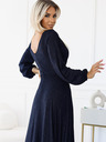 numoco Sjajna duga haljina s dekolteom i dugim rukavima - tamnoplava Numoco NELA