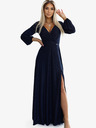 numoco Sjajna duga haljina s dekolteom i dugim rukavima - tamnoplava Numoco NELA