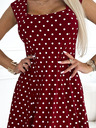 numoco Pamučna haljina s dijamantnim izrezom - bordo na točkice Numoco STELLA