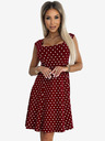 numoco Pamučna haljina s dijamantnim izrezom - bordo na točkice Numoco STELLA