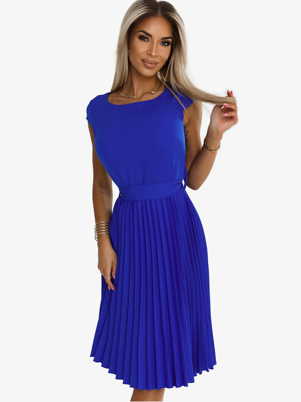 numoco Plisirana haljina kratkih rukava - plava Numoco LILA