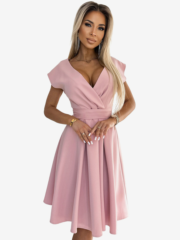 numoco Lepršava haljina s izrezom - puderasto roza Numoco SCARLETT