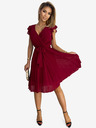 numoco Plisirana haljina s dekolteom i volanima - Boja vina Numoco POLINA
