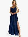 numoco Elegantna maxi haljina na naramenice - tamnoplava sa svjetlucavim Numoco CHIARA