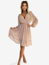 numoco Midi haljina od šifona s dugim rukavima i dekolteom - bež Numoco MILA