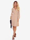 numoco Plisirana haljina s dekolteom i dugim rukavima - bež Numoco ISABELLE