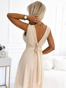 numoco Elegantna haljina od tila s izrezom i mašnom - bež Numoco CELESTINA