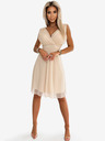numoco Elegantna haljina od tila s izrezom i mašnom - bež Numoco CELESTINA
