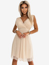 numoco Elegantna haljina od tila s izrezom i mašnom - bež Numoco CELESTINA