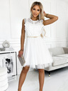 numoco Haljina s čipkom i zlatnim remenom - bijela Numoco GRETA