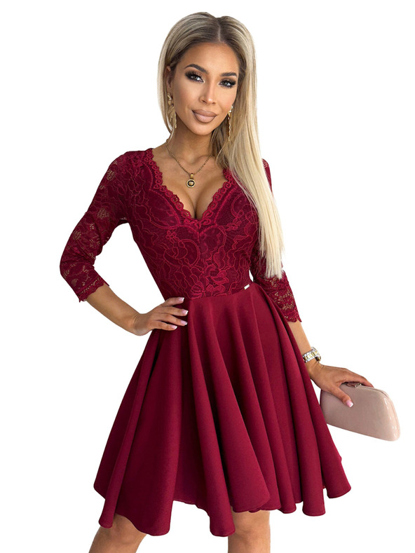 numoco Haljina s dužim leđima i dekolteom - boja vina Numoco NICOLLE