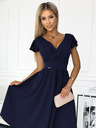 numoco Haljina s dekolteom i kratkim rukavima - tamnoplava Numoco MATILDE
