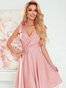 numoco Ženska haljina s torba izrezom i mašnama - puder roza Numoco ROSALIA