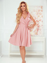 numoco Ženska haljina s torba izrezom i mašnama - puder roza Numoco ROSALIA