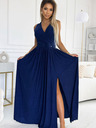 numoco Duga haljina na vezanje s izrezom na leđima - tamnoplava sa svjetlucavim Numoco JUSTINE