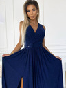numoco Duga haljina na vezanje s izrezom na leđima - tamnoplava sa svjetlucavim Numoco JUSTINE