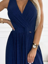 numoco Duga haljina na vezanje s izrezom na leđima - tamnoplava sa svjetlucavim Numoco JUSTINE