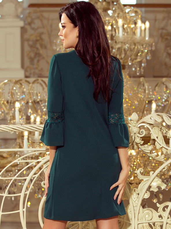 numoco Haljina s čipkastim rukavima - tamno zelena Numoco MARGARET