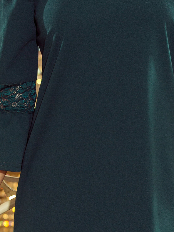 numoco Haljina s čipkastim rukavima - tamno zelena Numoco MARGARET