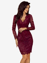 numoco Čipkana haljina s dekolteom - bordo boja Numoco