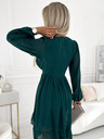 numoco Šifon midi haljina s dugim rukavima i dekolteom - zelena Numoco MILA
