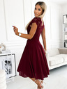 numoco Haljina od šifona s čipkastim izrezom - Boja vina Numoco LINDA