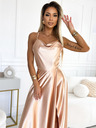 numoco Satenska duga haljina s ekskluzivnim dekolteom na leđima - zlatna Numoco PERLA