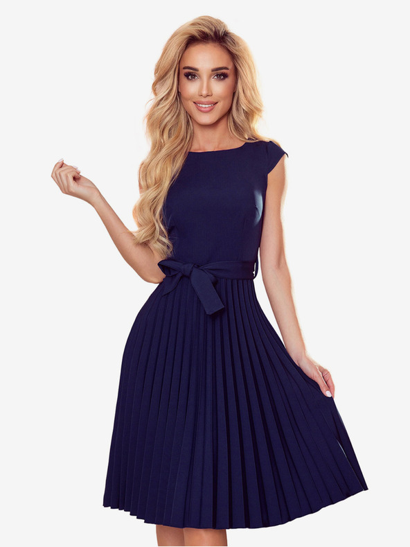 numoco Plisirana haljina kratkih rukava - tamno plava Numoco LILA