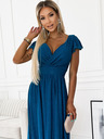 numoco Haljina s dekolteom i kratkim rukavima - boja mora sa svjetlucavim Numoco MATILDE