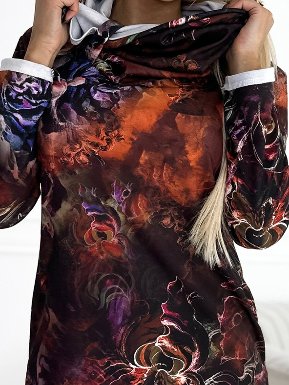 numoco Pulover haljina s dolčevitom - smeđi uzorak Numoco IRENE