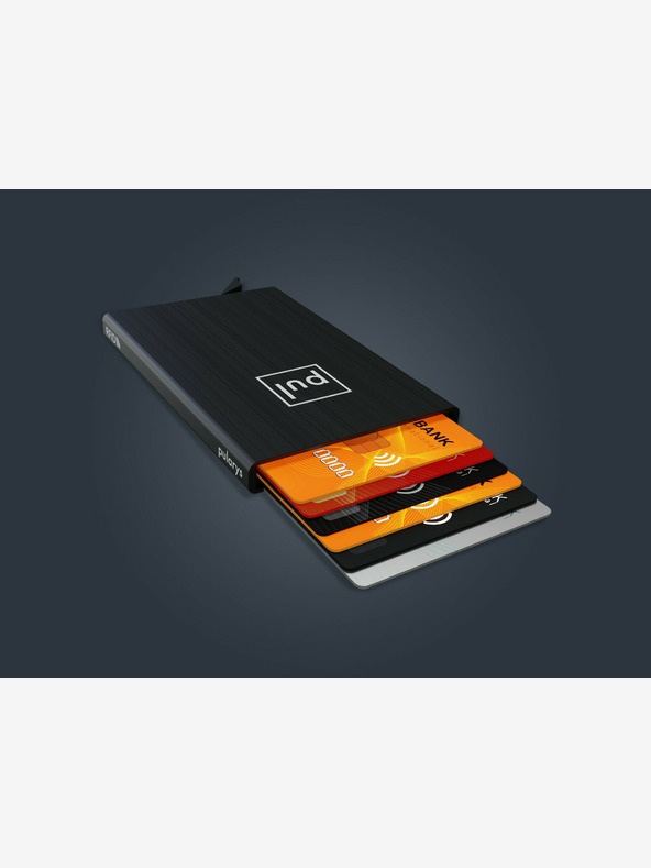 Pularys Kutija za dokumente Pulary crna, brušeni aluminij