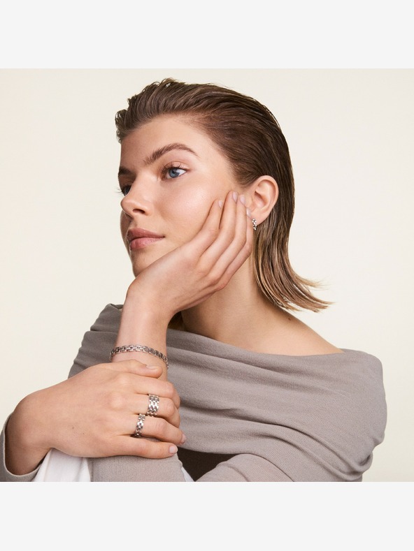 Daniel Wellington Daniel Wellington Srebrne čelične naušnice s 3 veze za žene