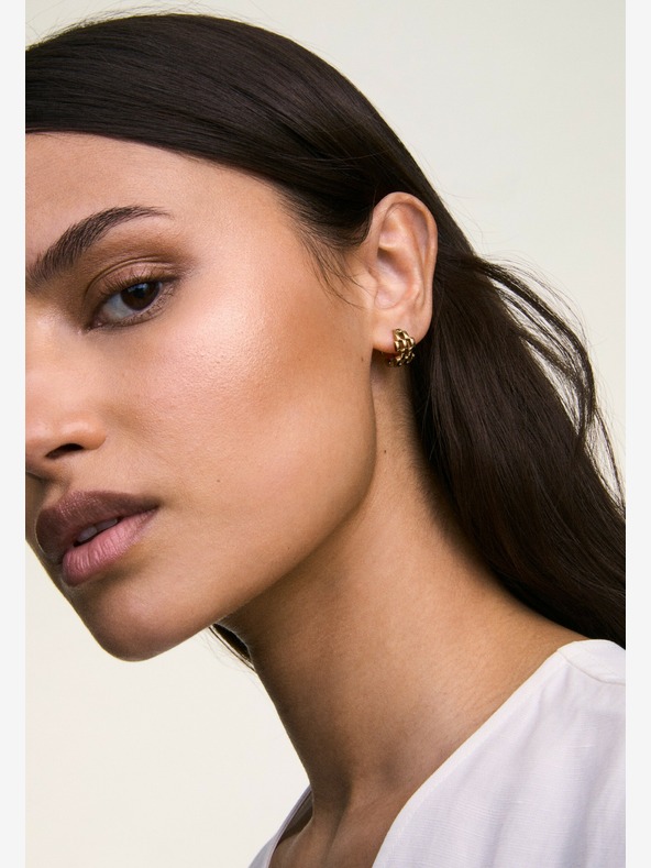 Daniel Wellington Ženske zlatne čelične naušnice Daniel Wellington s 5 karika