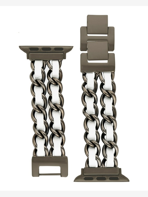 Steve Madden Ženski remen Steve Madden u kombinaciji čelika i veganske kože za Apple Watch 38/40/41mm, WS/1001BKWT424445