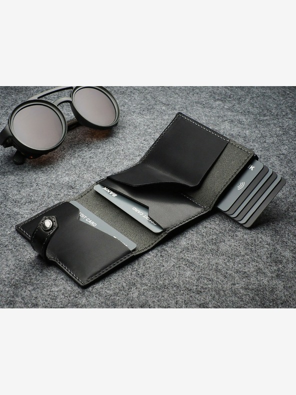 Pularys Pularys muški kožni novčanik Hiker crni 211114101