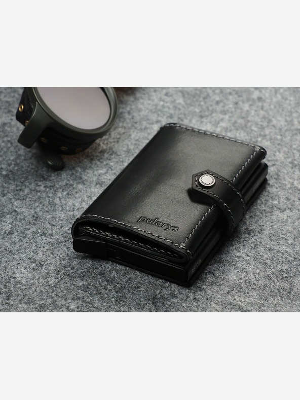 Pularys Pularys darovni set muški planinarski kožni novčanik i privjesak za ključeve crni 211314101