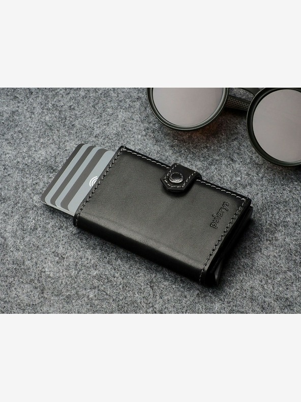 Pularys Pularys darovni set muški planinarski kožni novčanik i privjesak za ključeve crni 211314101