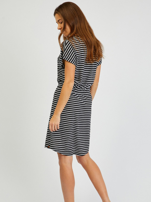 Sam 73 Bijelo-crna ženska haljina na pruge SAM73 Sagitta